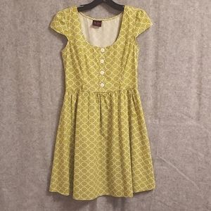 Folder Lime Green & White Retro Modcloth Dress